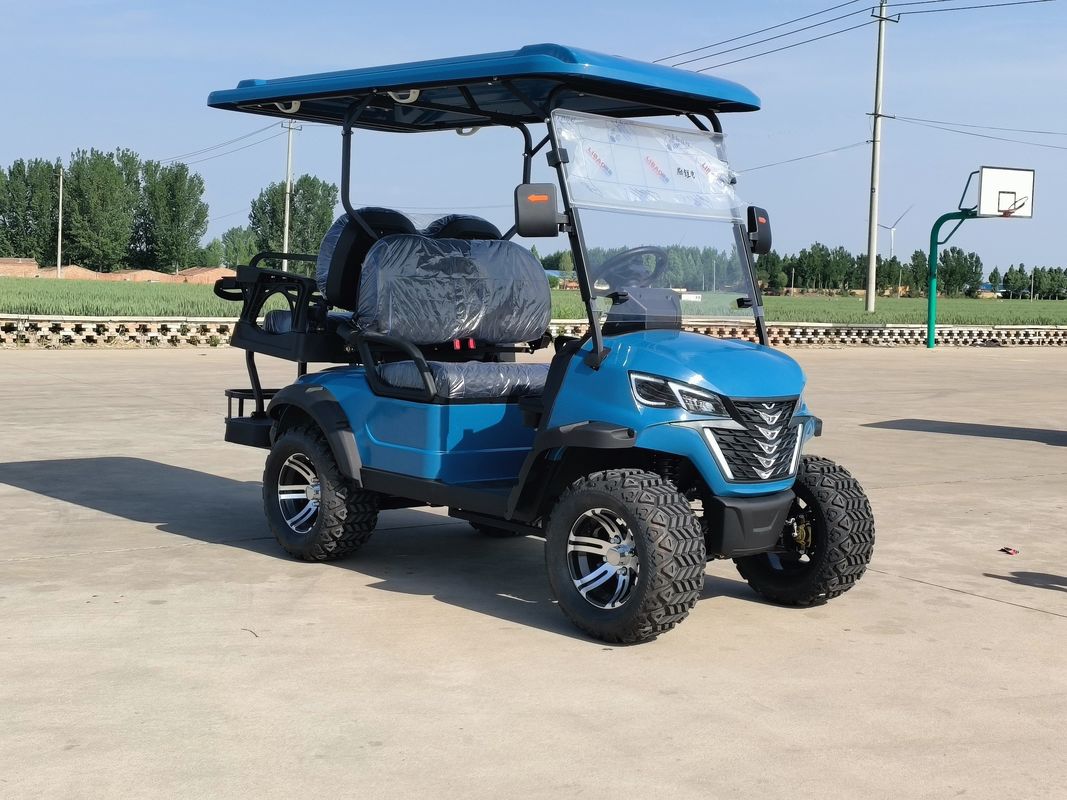 2+2 Yüksek Kaliteli Lüks Mavi Elektrikli Golf Arabası Özel Renk ve LOGO ile Lityum Pil
