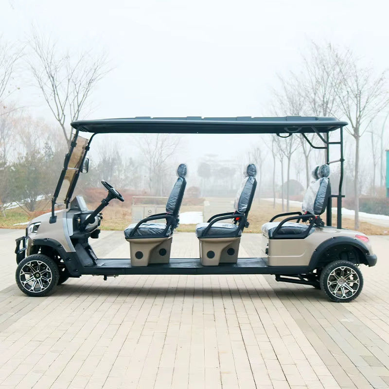Off White 3 Row 6 Seater Off Road Golf Cart Strong Power With Lithium Battery And 12''Tires