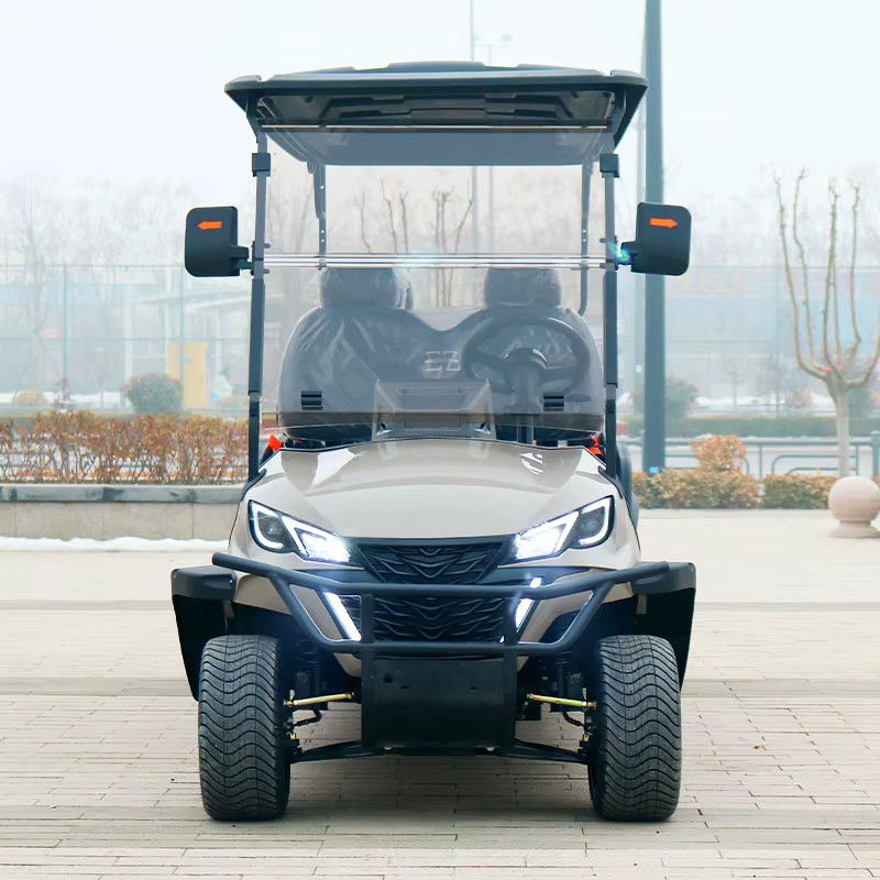 Off White 3 Row 6 Seater Off Road Golf Cart Strong Power With Lithium Battery And 12''Tires