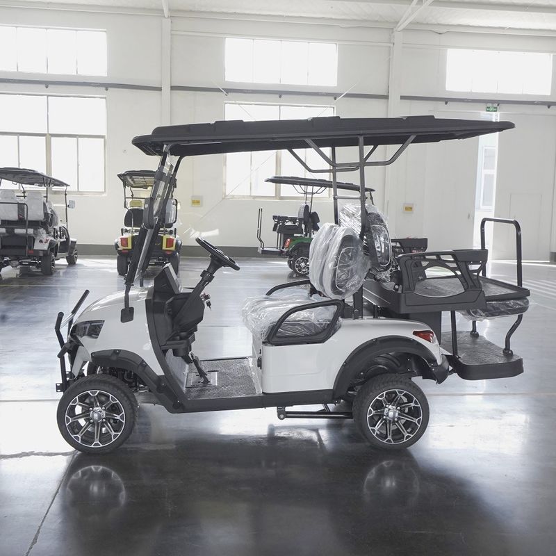 80km Travelling Range 4 Seats Golf Cart with and 3790*1260*1950mm External Size