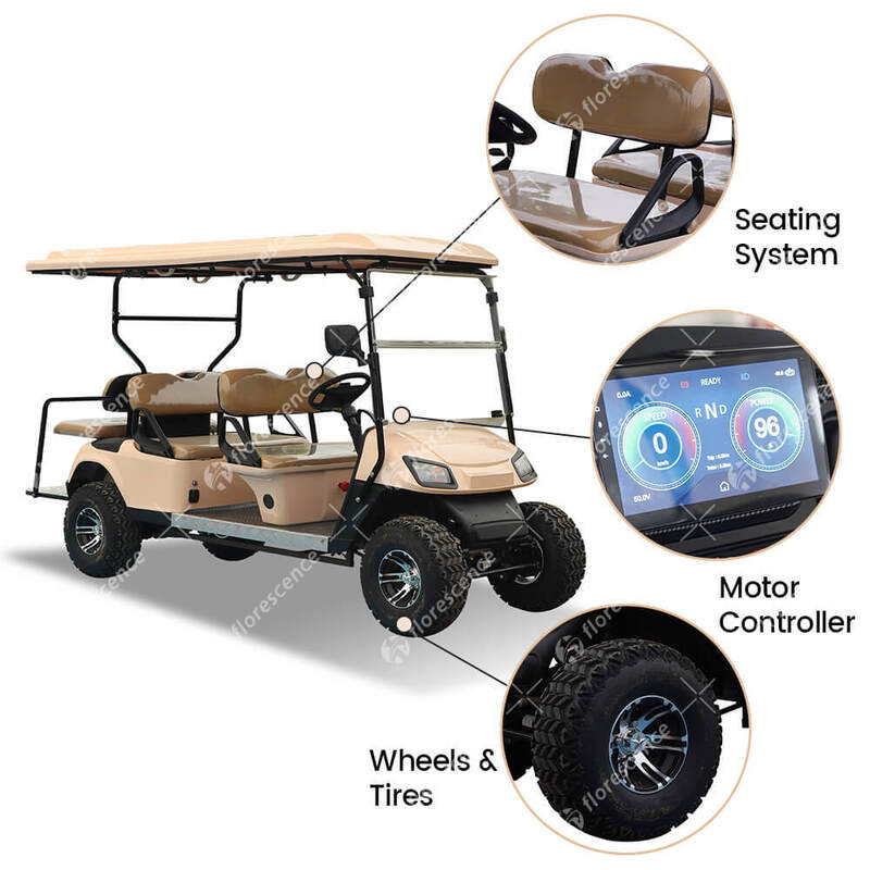 Chinese Luxury Small Mini Golf Cart Club 4+2 Seater Electric Golf Buggy Car Vehicle Cart for Hotel