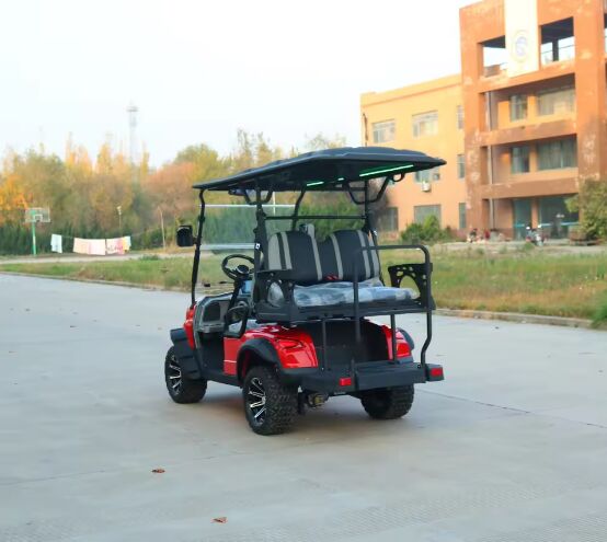 Modern Latest Design Red Utility 48V-72V Lithium 2+2 Electric Golf Cart Buggy with Caddie Stand
