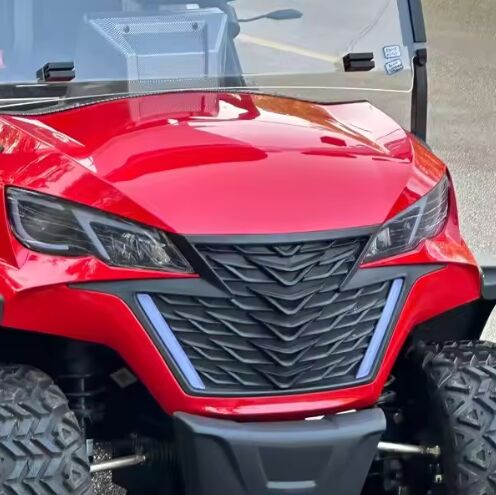 Modern Latest Design Red Utility 48V-72V Lithium 2+2 Electric Golf Cart Buggy with Caddie Stand