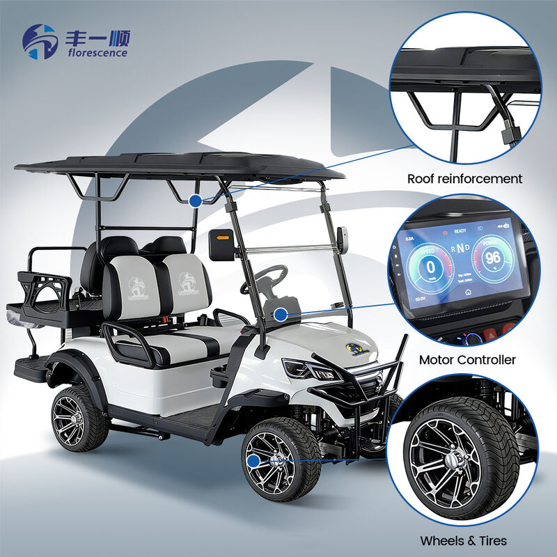 EV Golf Cart with EPS Power Steering 5KW HSLT Motor 48V 150Ah Lithium Battery