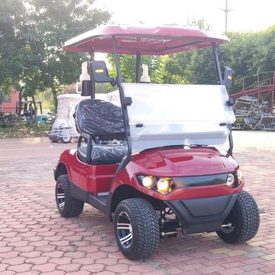 2 Seater Golf Cart Black Color With Back Seat 4 Wheel 48V 3.5KW AC System Electric Golf  Cart