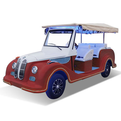 Gray Classic Car 8 Seats  Electric Tourist Car Sightseeing Bus Three Rows Of Seats