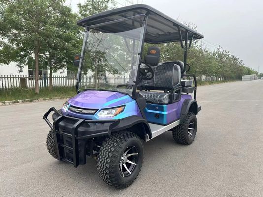 Colorful Purple 2+2 Seat Electric Golf Cart With Four-Arm Independent Suspension And Electromagnetic Brake