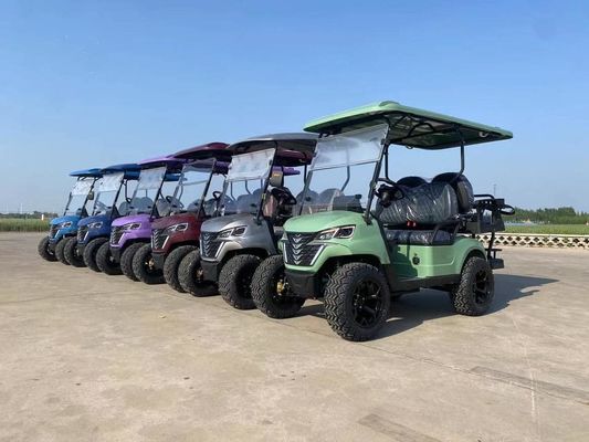 High-Resilience Leather Seats 6-Seater Electric Golf Cart Independent Suspension Large Screen LED Lights
