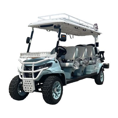 8 Seater Electric Golf Cart White Light Blue Contrast Stitching Custom Model