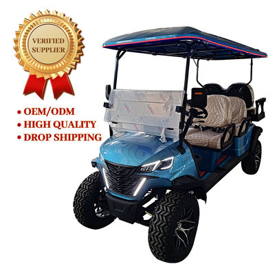 Street Legal 48V Electric Manual Big Wheel Golf Cart 6 Seats Forward Facing Speed Control  Turn Signal Arm Switch With Lithium