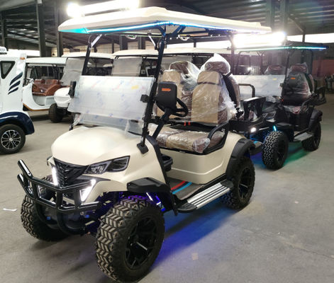 Ultimate Luxury Fashionable Choice 2+2-Seat Matte Cream White Premium Customized Golf Cart
