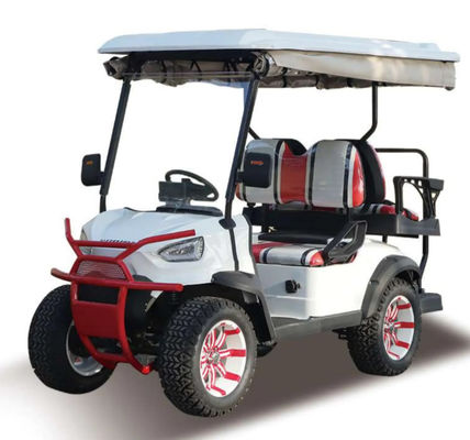 Classic Red And White Color 2+2 Lithium Battery Electric Golf Cart Supports Customization CE Certification