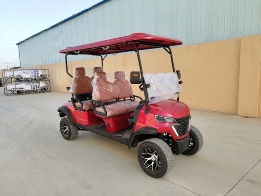 Voiture de golf électrique gris de luxe à quatre places avec des pneus tout-terrain de 14 pouces de haute puissance pour diverses scènes telles que les montagnes et les plages