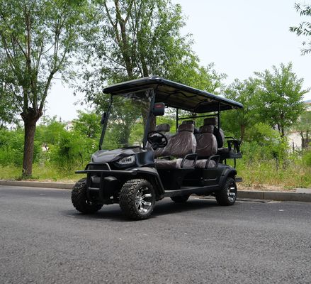 Luxury High-End Black 4+2 Seater Lithium Battery Off-Road Electric Golf Cart Supports Customization