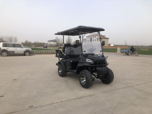 Le chariot de golf électrique à batterie au lithium 2+2 noir prend en charge la personnalisation et fournit la certification CE