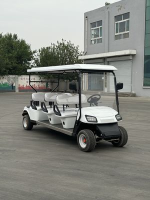 বিলাসবহুল হোয়াইট হাই-এন্ড 6 সিটার লিথিয়াম ব্যাটারি অফ-রোড ইলেকট্রিক গল্ফ কার্ট কাস্টমাইজেশন সমর্থন করে