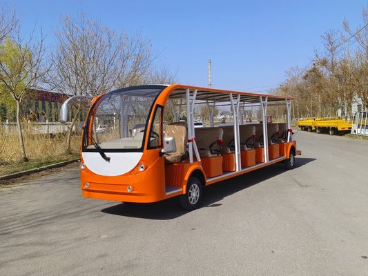 23-Seat Doorless Electric Sightseeing Bus Lithium Battery Lead-Acid Battery Can Be Customized With Color And LOGO