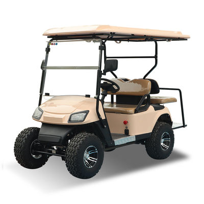 แบตเตอรี่ลิทธิียมพลังงานใหม่ แบตเตอรี่กรด鉛 4 ที่นั่ง คาร์ทกอล์ฟคลาสสิค สีน้ําตาล LOGO ปรับแต่งสําหรับสนามกอล์ฟ