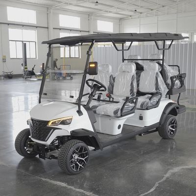 अनुकूलन योग्य लोगो 6 सीटर गोल्फ कार्ट 120 मिमी ग्राउंड क्लीयरेंस और अधिकतम यात्रा गति 30 किमी/घंटा तक