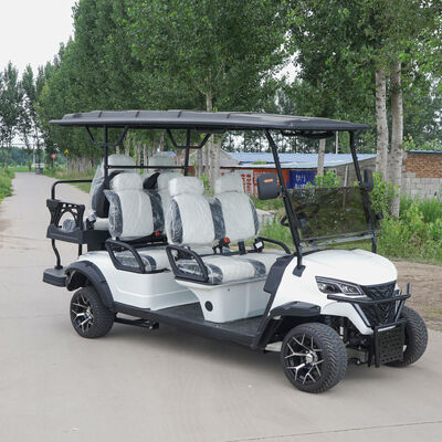 CE Certified White 4+2 Seat Electric Golf Cart with Lithium Battery